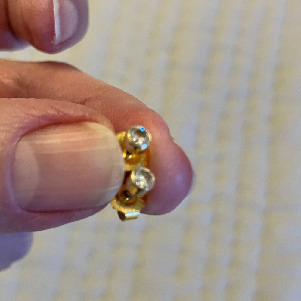 Elegant Gold Stud CZ Earrings